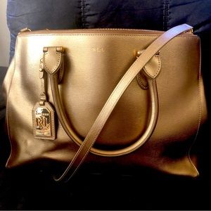Lauren Ralph Lauren Crossbody Handbag (Large)/Gold Rush